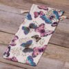 Pouch like linen with printing 16 x 37 cm - natural / butterfly On the move