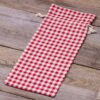 Pouch like linen with printing 16 x 37 cm - natural / red trellis For children