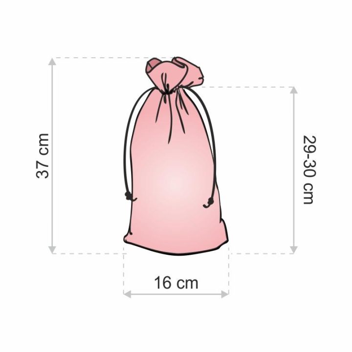 Pouch like linen with printing 16 x 37 cm - natural / pink flowers Lifehacks – clever ideas