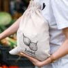 Bag like linen with printing 30 x 40 cm - for onion (DE) Lifehacks – clever ideas