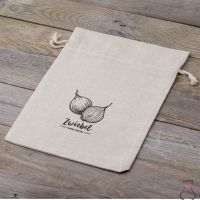 Bag like linen with printing 30 x 40 cm - for onion (DE) Bags with quick and easy closure