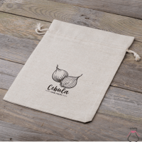 Bag like linen with printing 30 x 40 cm - for onion (PL) Bags with quick and easy closure