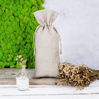 Natural pure linen pouch 16 x 37 cm Medium bags 16x37 cm