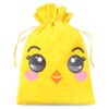 Velvet bag sized 26 x 35 cm with printed design - chicken Valentine's Day