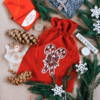 Velvet pouch 26 x 35 cm - Christmas - Lollipop Christmas bag