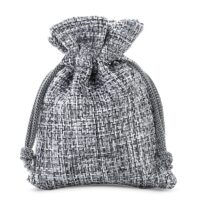 Burlap bag 10 cm x 13 cm - grey Pouches silver / grey