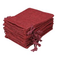 Burlap bag 6 cm x 8 cm - burgundy Valentine's Day