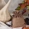 Burlap bag 6 x 8 cm - dark natural Wedding bags