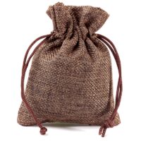 Burlap bag 6 x 8 cm - dark natural