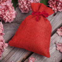 Burlap bags 10 x 13 cm - red Red bags