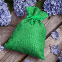 Burlap bags 13 x 18 cm - green Medium bags 13x18 cm