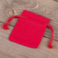 Cotton pouches 6 x 8 cm - red Women's Day