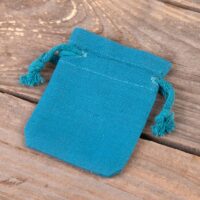 Cotton pouches 6 x 8 cm - turquoise Interior decoration