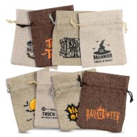 Halloween Burlap Bag 12 x 15 cm - mix of patterns and colours Sets