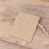 Natural pure linen pouches 11 x 14 cm Dark natural bags