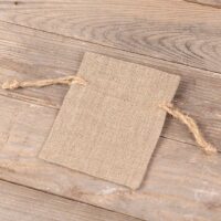 Natural pure linen pouches 11 x 14 cm Dark natural bags