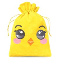 Velvet pouches sized 13 x 18 cm with printed design - chicken Velvet pouch