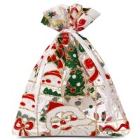 Organza bags 10 x 13 cm - Christmas / 5 Christmas bag