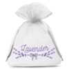 Organza bags 10 x 13 cm - white with print (lavender) Small bags 10x13 cm
