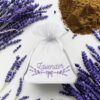 Organza bags 10 x 13 cm - white with print (lavender) Lavender pouches