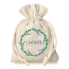 Pouches like linen with printing 10 x 13 cm - natural / lavender Lavender pouches