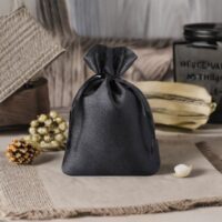 Satin bag 6 x 8 cm - black The wedding ceremony and reception