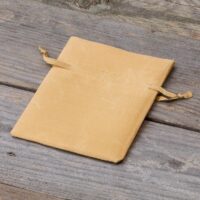 Satin bags 6 x 8 cm - gold Table decoration