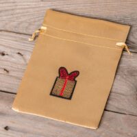 Satin pouches 12 x 15cm - gold - Present Christmas