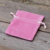 Velvet pouches 11 x 14 cm - light pink Table decoration