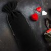 Velvet pouches 11 x 20 cm - black Halloween