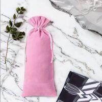 Velvet pouches 11 x 20 cm - light pink Table decoration