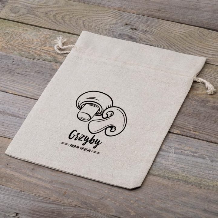 Bag like linen with printing 22 x 30 cm - for mushrooms Large bags