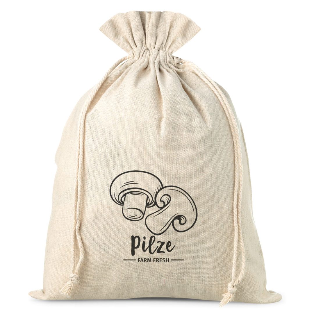 Bag like linen with printing 30 x 40 cm - for mushrooms Occasional bags