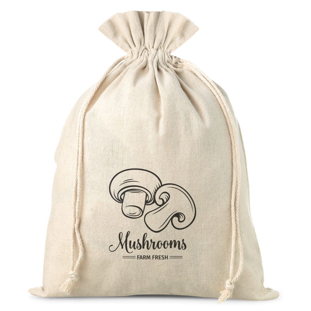 Bag like linen with printing 30 x 40 cm - for mushrooms Occasional bags