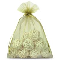 Organza bags 13 x 18 cm - olive green Medium bags 13x18 cm