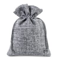 Burlap bag 15 cm x 20 cm - grey Pouches silver / grey