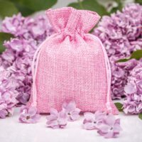 Burlap bag 15 cm x 20 cm - light pink Medium bags 15x20 cm