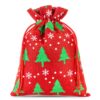 Burlap bag 15 cm x 20 cm - red / Christmas tree Christmas bag
