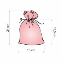 Burlap bag 18 cm x 24 cm - light pink Interior decoration