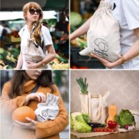 Grocery like linen bags (3 pcs) and cotton shopping bags (2 pcs) (DE) Cotton bags