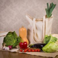 Grocery like linen bags (3 pcs) and cotton shopping bags (2 pcs) (DE) Gift ideas