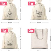 Grocery like linen bags (3 pcs) and cotton shopping bags (2 pcs) (DE) Garden and domestic plants