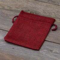 Burlap bag 12 cm x 15 cm - burgundy Valentine's Day