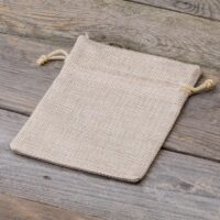 Burlap bag 12 x 15 cm - light natural Thanks to guests