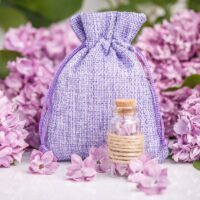 Burlap bag 13 cm x 18 cm - light purple Dark purple bags