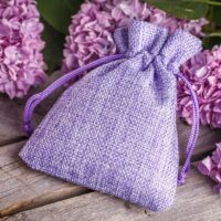 Burlap bag 13 cm x 18 cm - light purple On the move