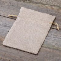 Burlap bag 13 x 18 cm - light natural Baptism