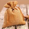 Burlap bag 18 cm x 24 cm - light brown Halloween