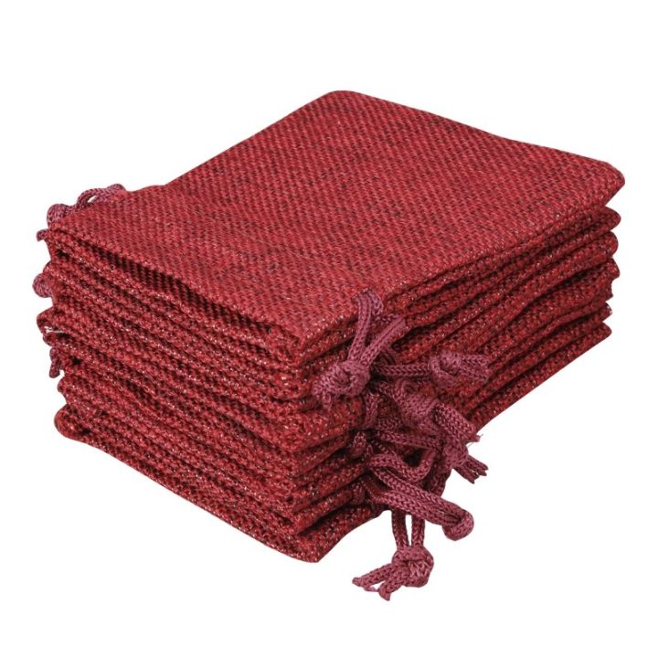 Burlap bag 18 cm x 24 cm - burgundy Garden and domestic plants