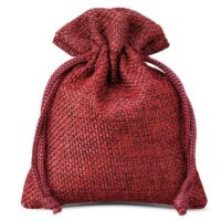 Burlap bag 8 cm x 10 cm - burgundy Burgundy bags